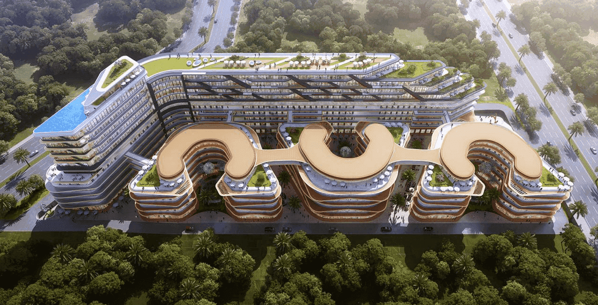 Migsun Lucknow Central commercial property in Lucknow, aerial view